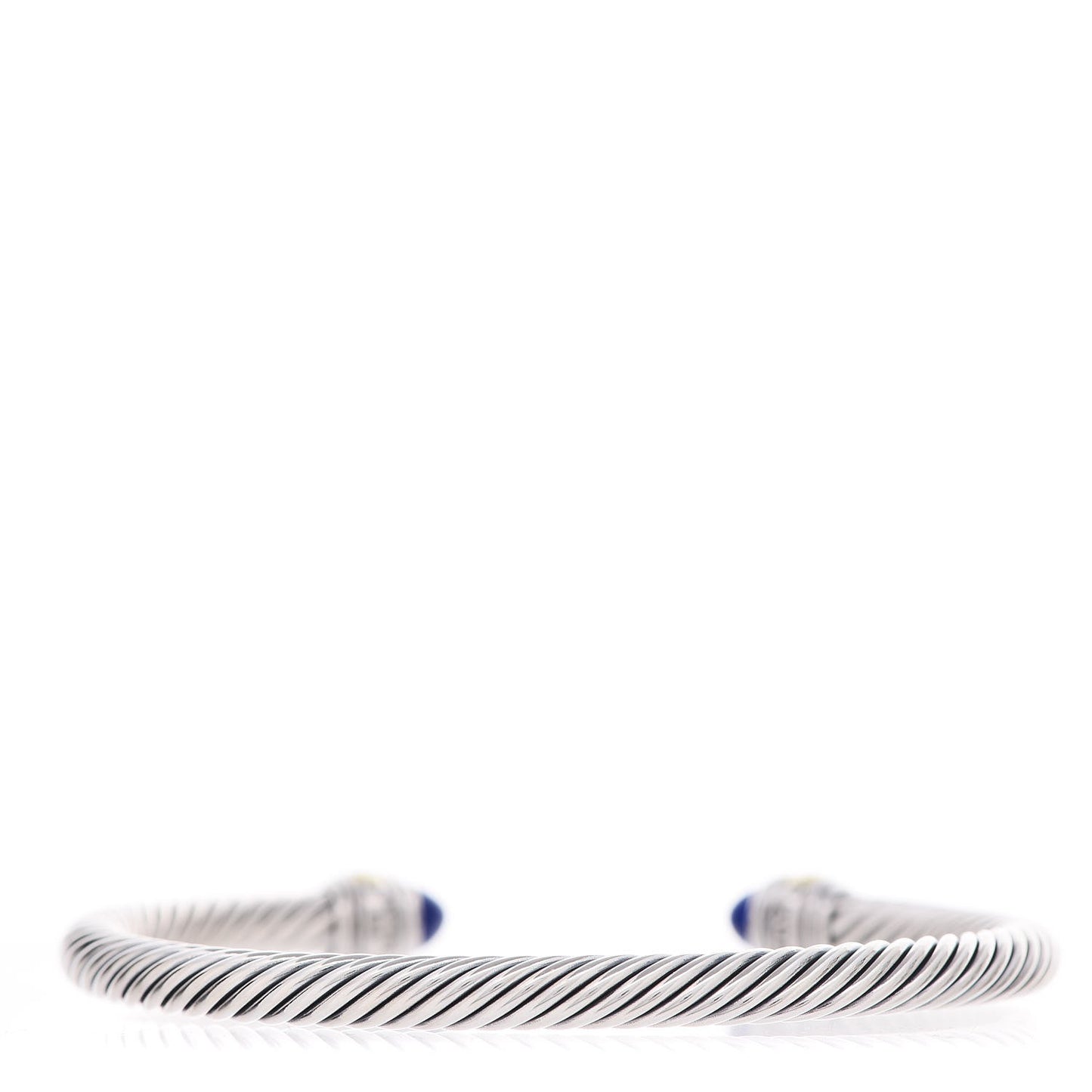 Sterling Silver 14K Yellow Gold Lapis Lazuli 5mm Cable Classics Bracelet