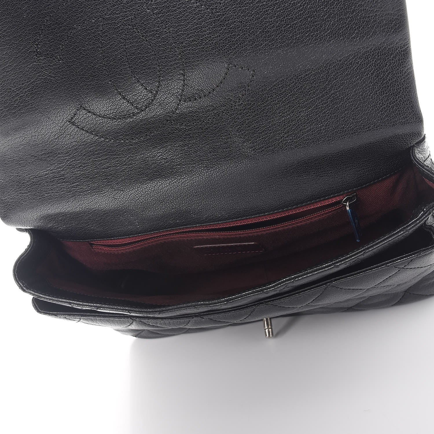 Chanel Shiny Goatskin Quilted Large Double Carry Waist Chain Flap Black 5 of 10