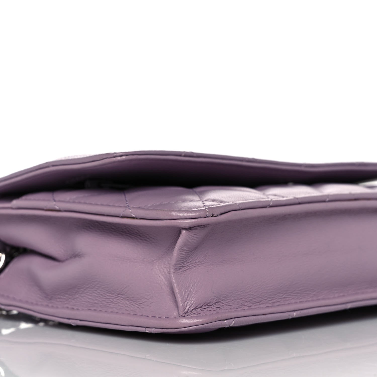 Chanel Lambskin Quilted Wallet On Chain WOC Light Purple 7 of 9