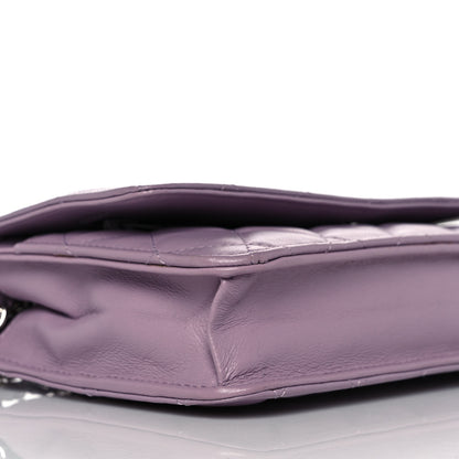Chanel Lambskin Quilted Wallet On Chain WOC Light Purple 7 of 9