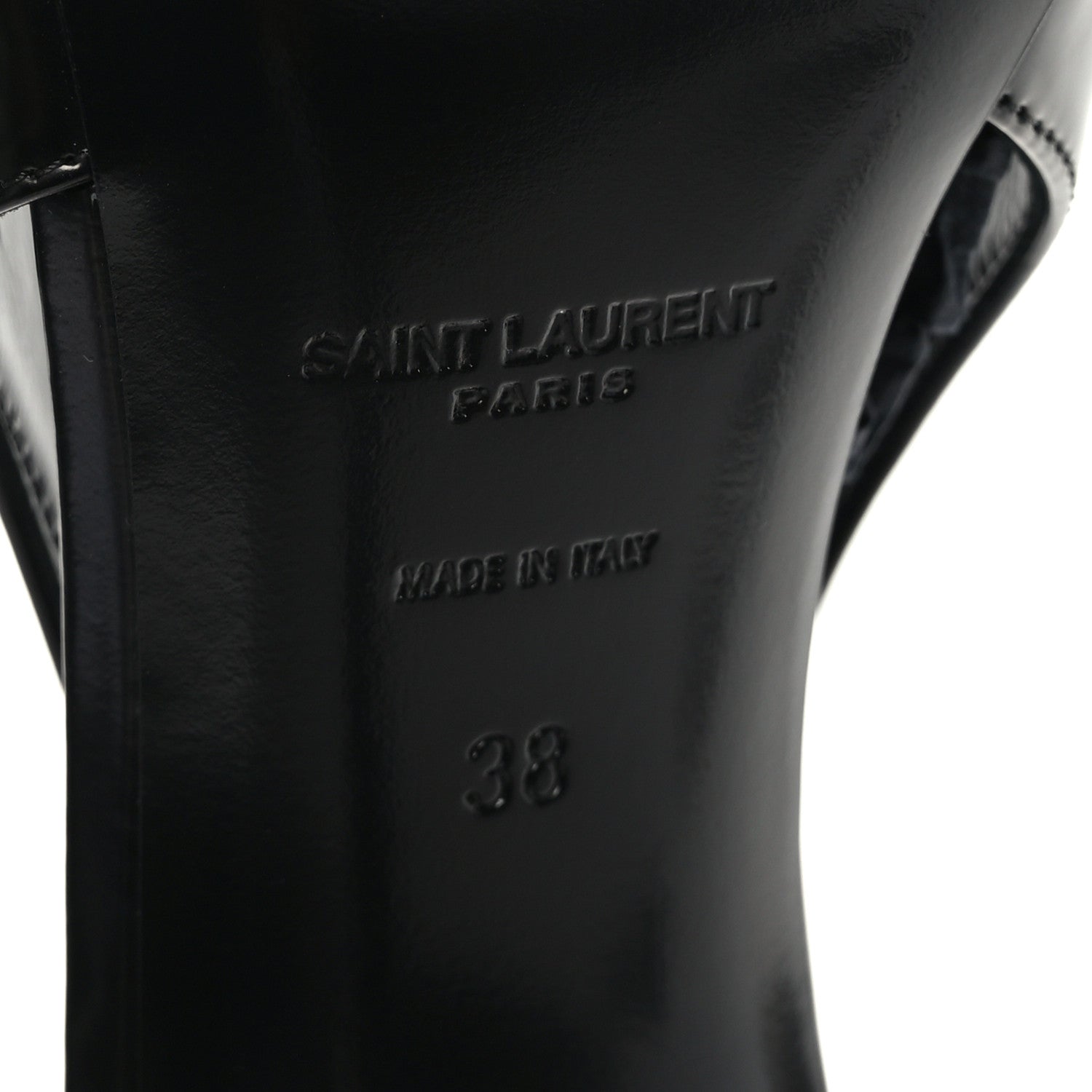 Saint Laurent Patent Calfskin Slingback Kendall 90 Pumps 38 Black 8 of 8