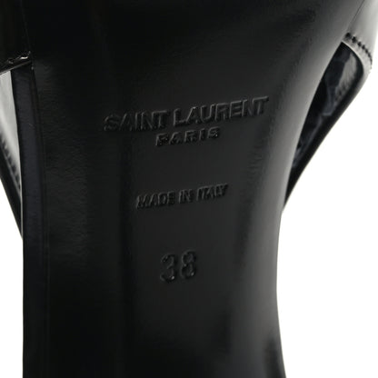 Saint Laurent Patent Calfskin Slingback Kendall 90 Pumps 38 Black 8 of 8