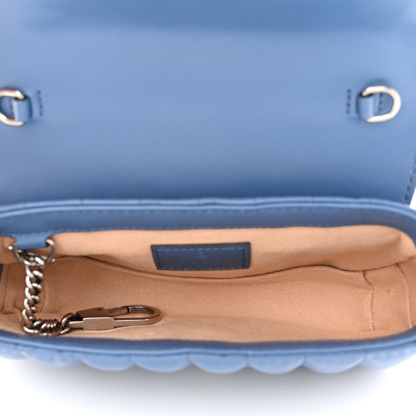Calfskin Matelasse Aria Super Mini GG Marmont Shoulder Bag Clear Blue
