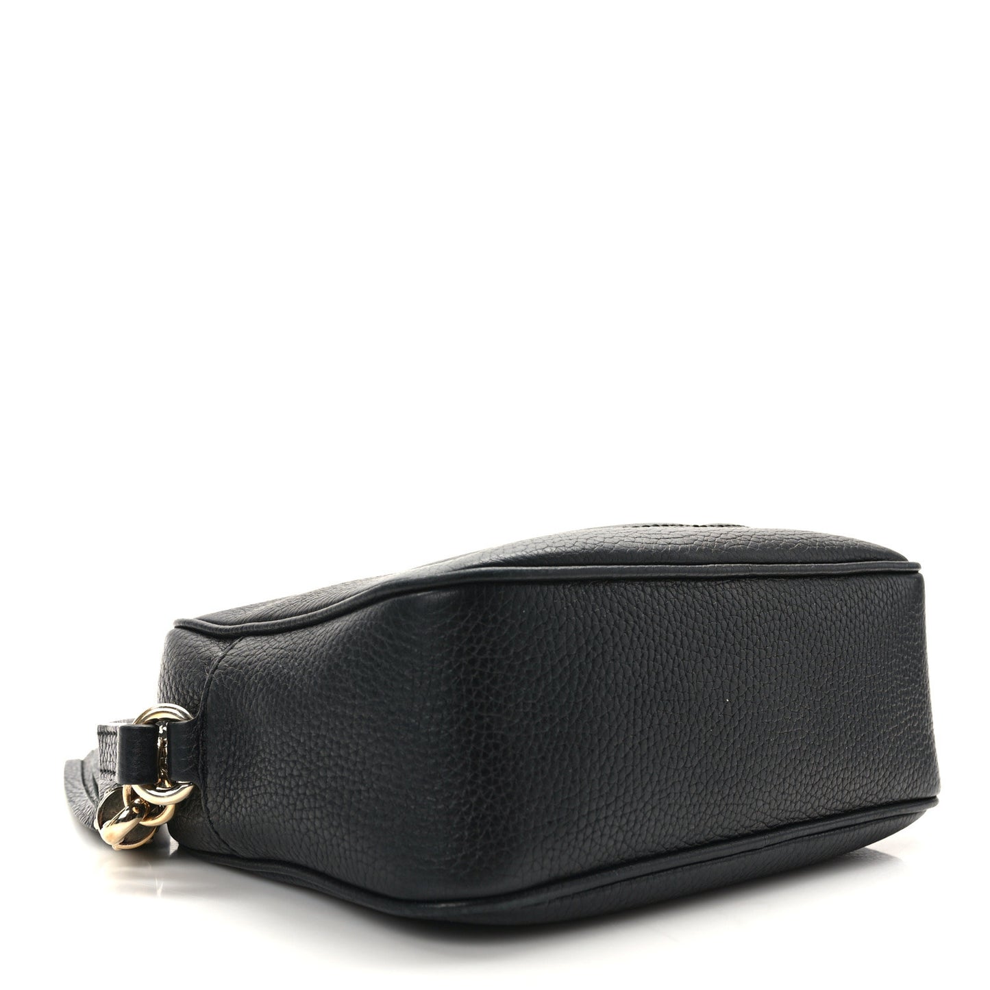 Pebbled Calfskin Small Soho Disco Bag Black