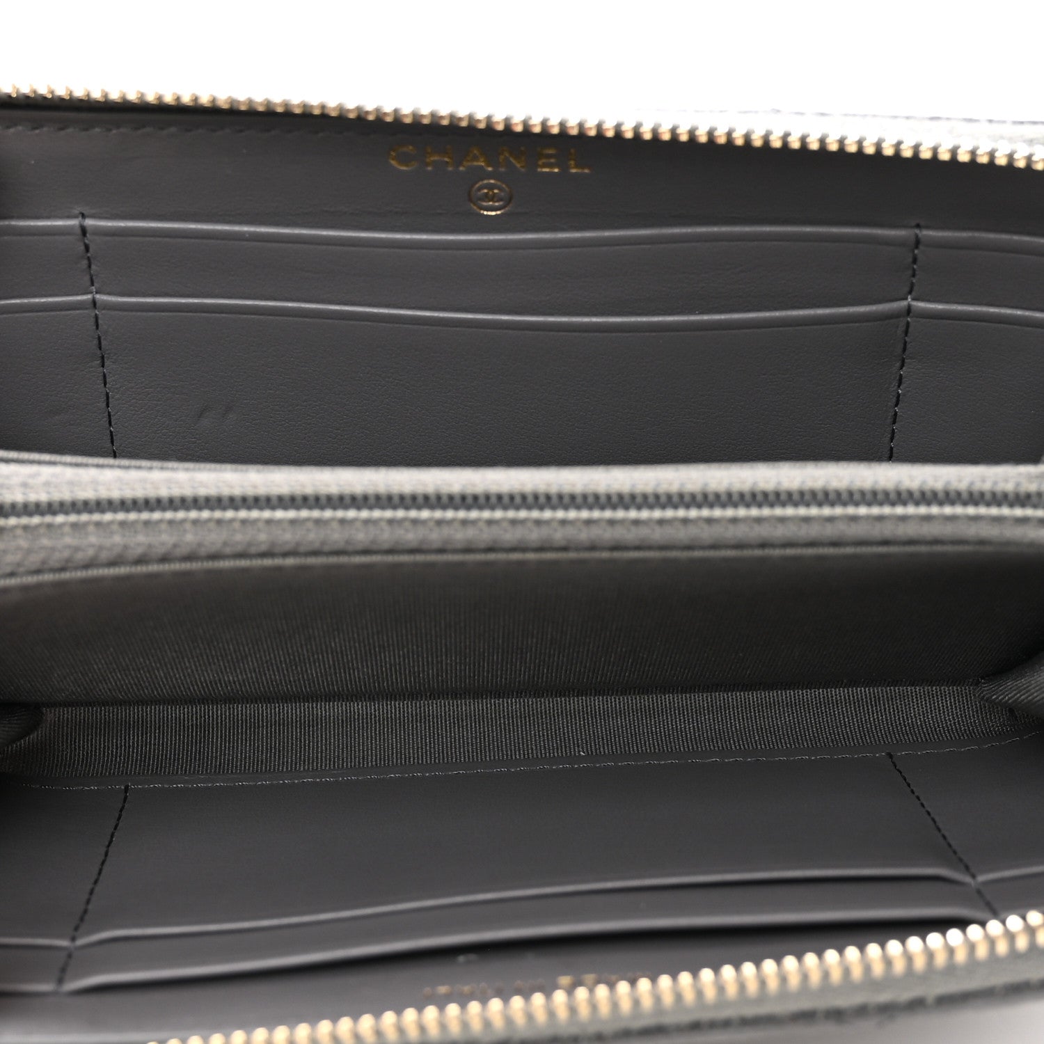 Chanel Caviar Quilted Small French New Wave Zip Around Wallet Grey 5 of 10
