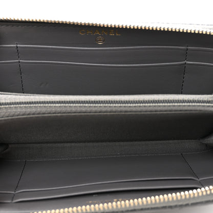 Chanel Caviar Quilted Small French New Wave Zip Around Wallet Grey 5 of 10