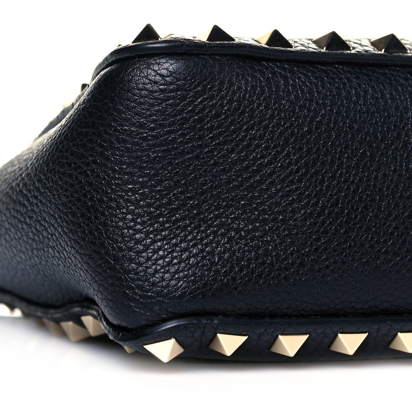 Pebbled Calfskin Mini Rockstud Flip-Lock Messenger Bag Black
