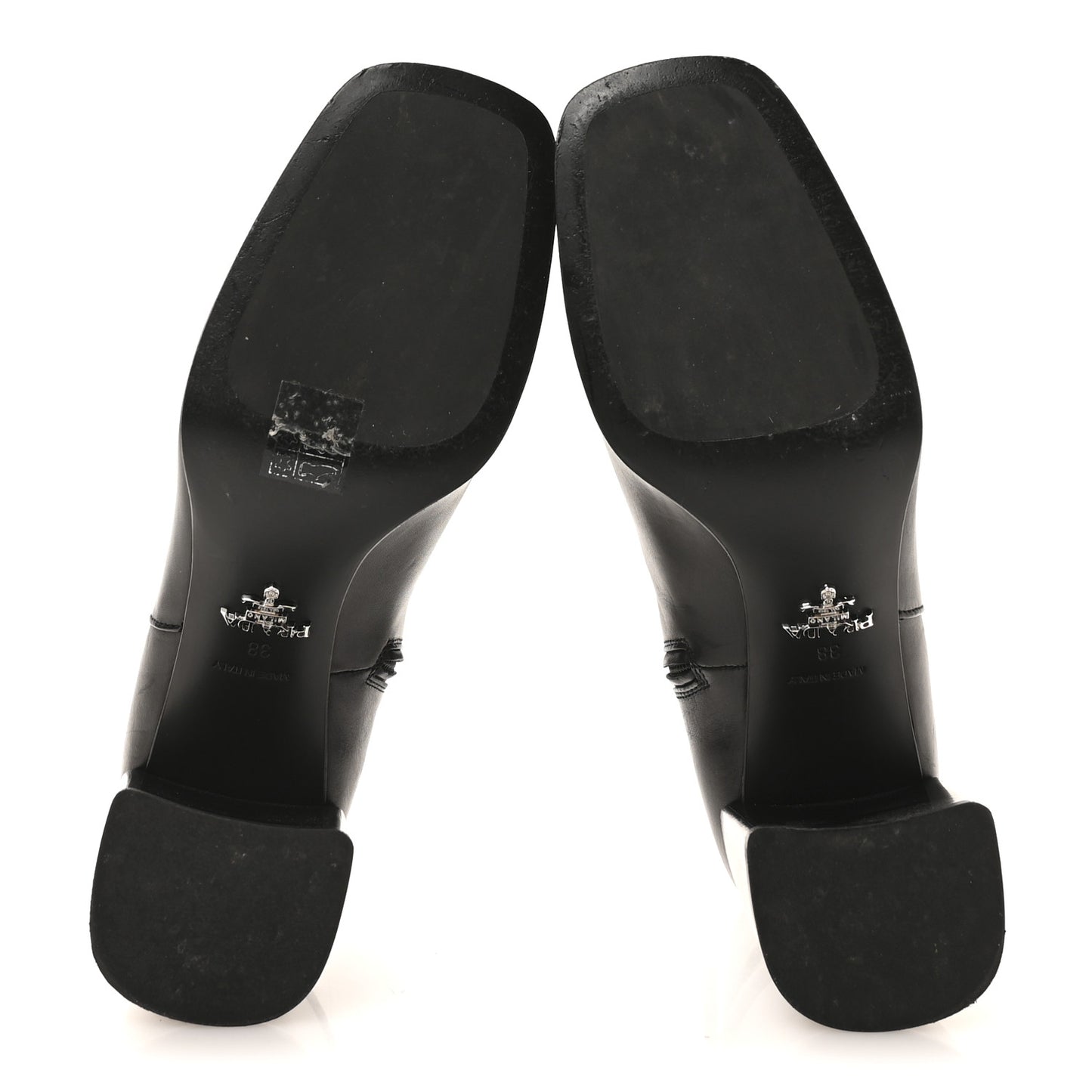 Vitello Triangle Logo Ankle Boots 38 Black