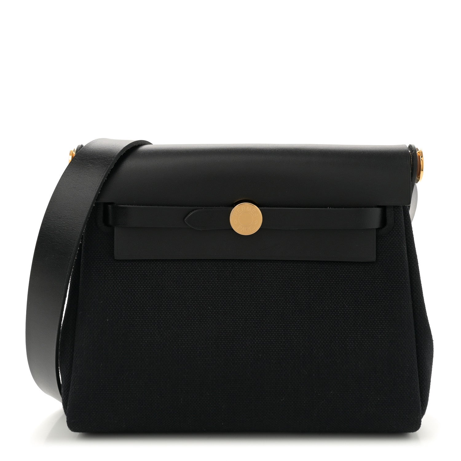 Hermes Military Toile Vache Hunter Herbag Zip Retourne 20 Black 1 of 10