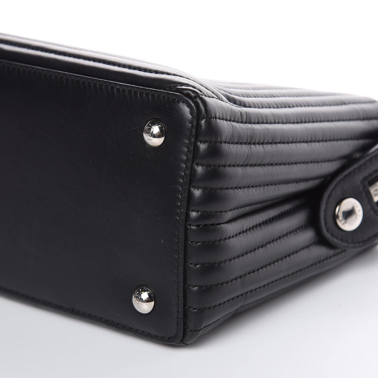 Shiny Nappa Trapuntata Chain Small DotCom Click Chain Satchel Black