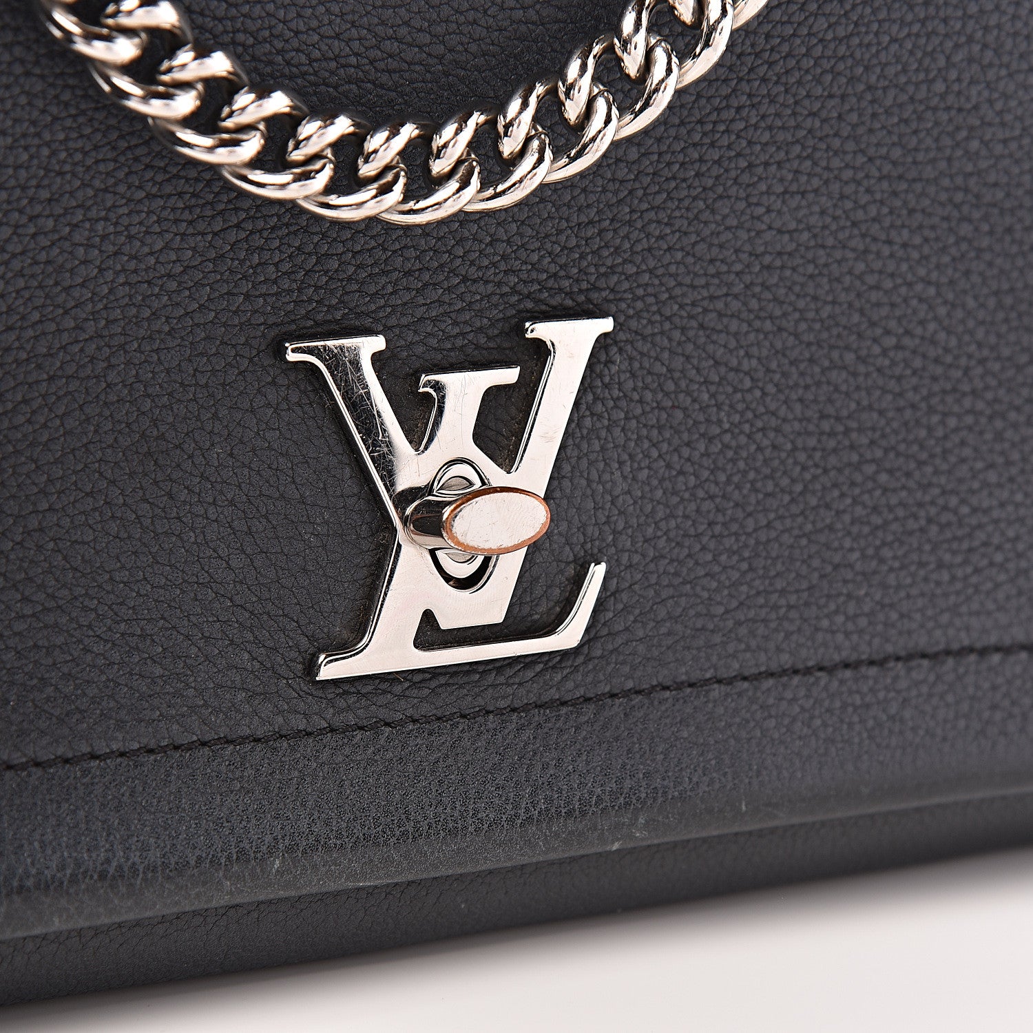 Louis Vuitton Calfskin Lockme II Chain Bag BB Black 9 of 9