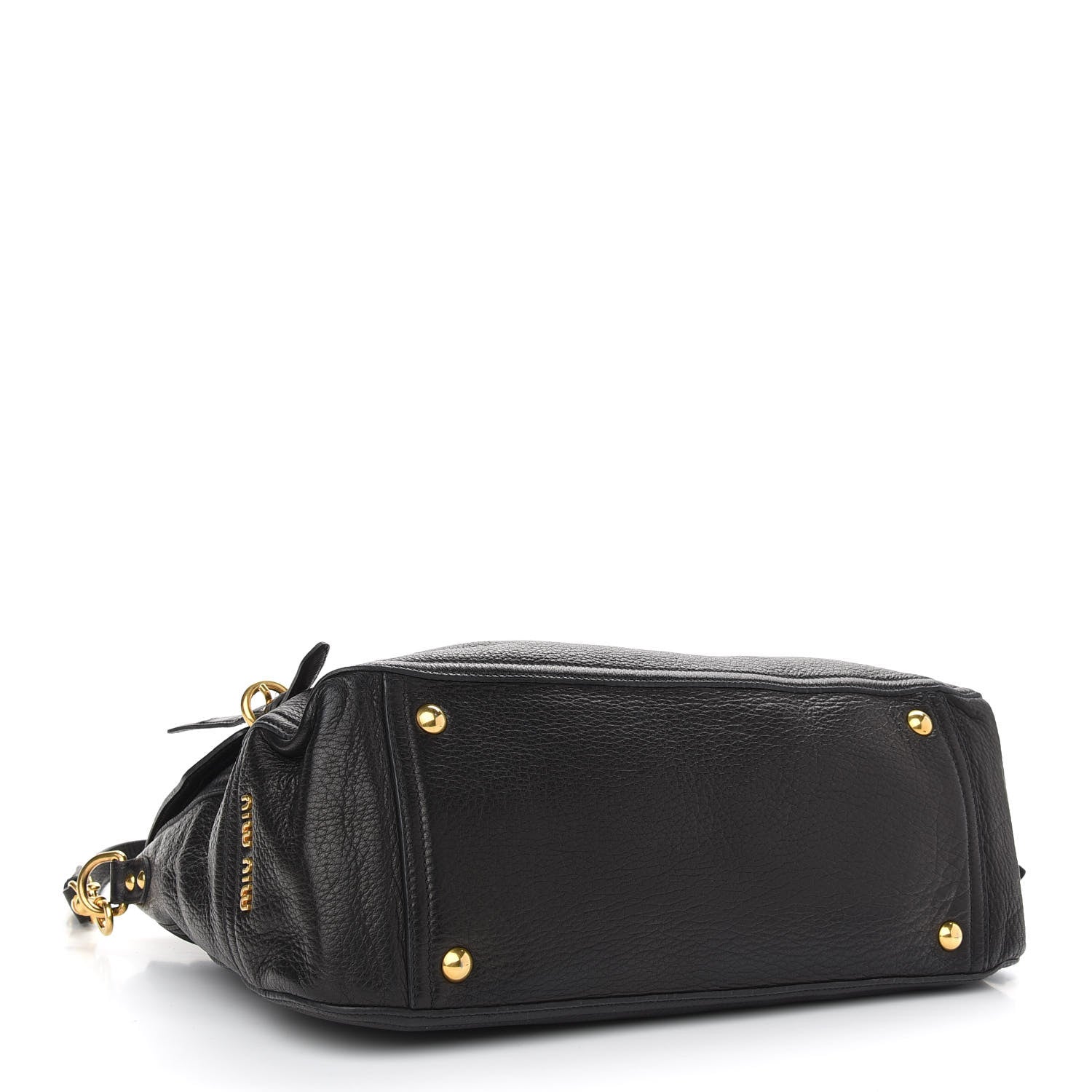 Miu Miu Cervo East-West Flap Satchel Black 4 of 9