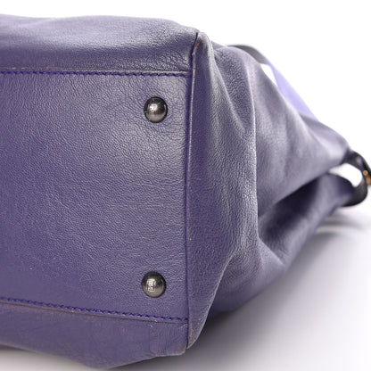 Fendi Goatskin Zucca Large Peekaboo Iconic Satchel Purple 11 of 14