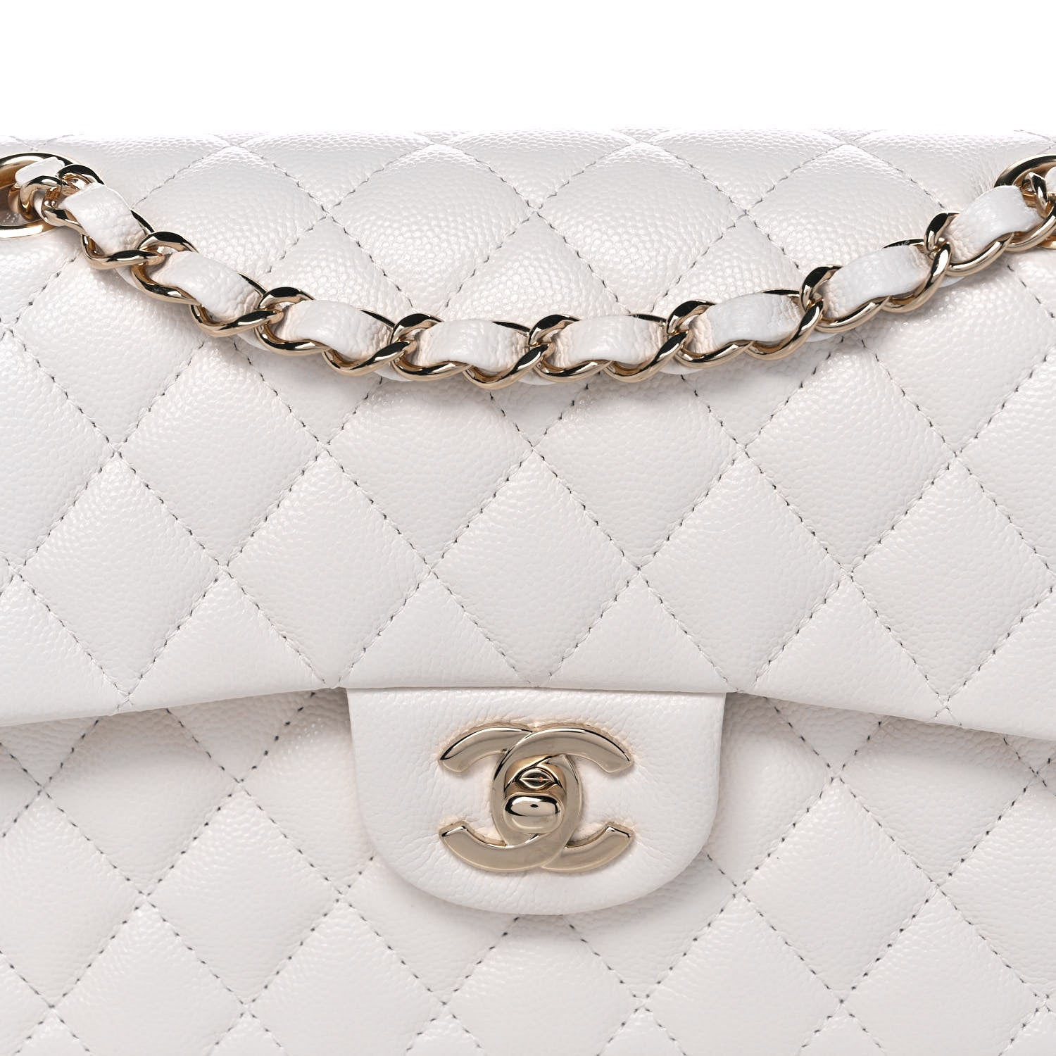 Chanel Caviar Quilted Small Double Flap White 6 of 13
