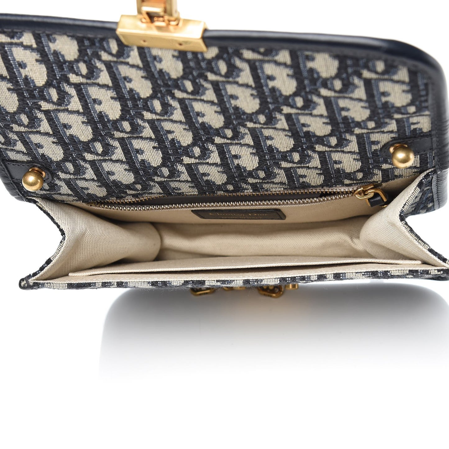 Oblique Small DiorAddict Flap Bag Navy Blue
