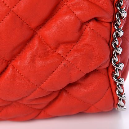 Chanel Washed Lambskin Chain Around Hobo Red 11 of 11