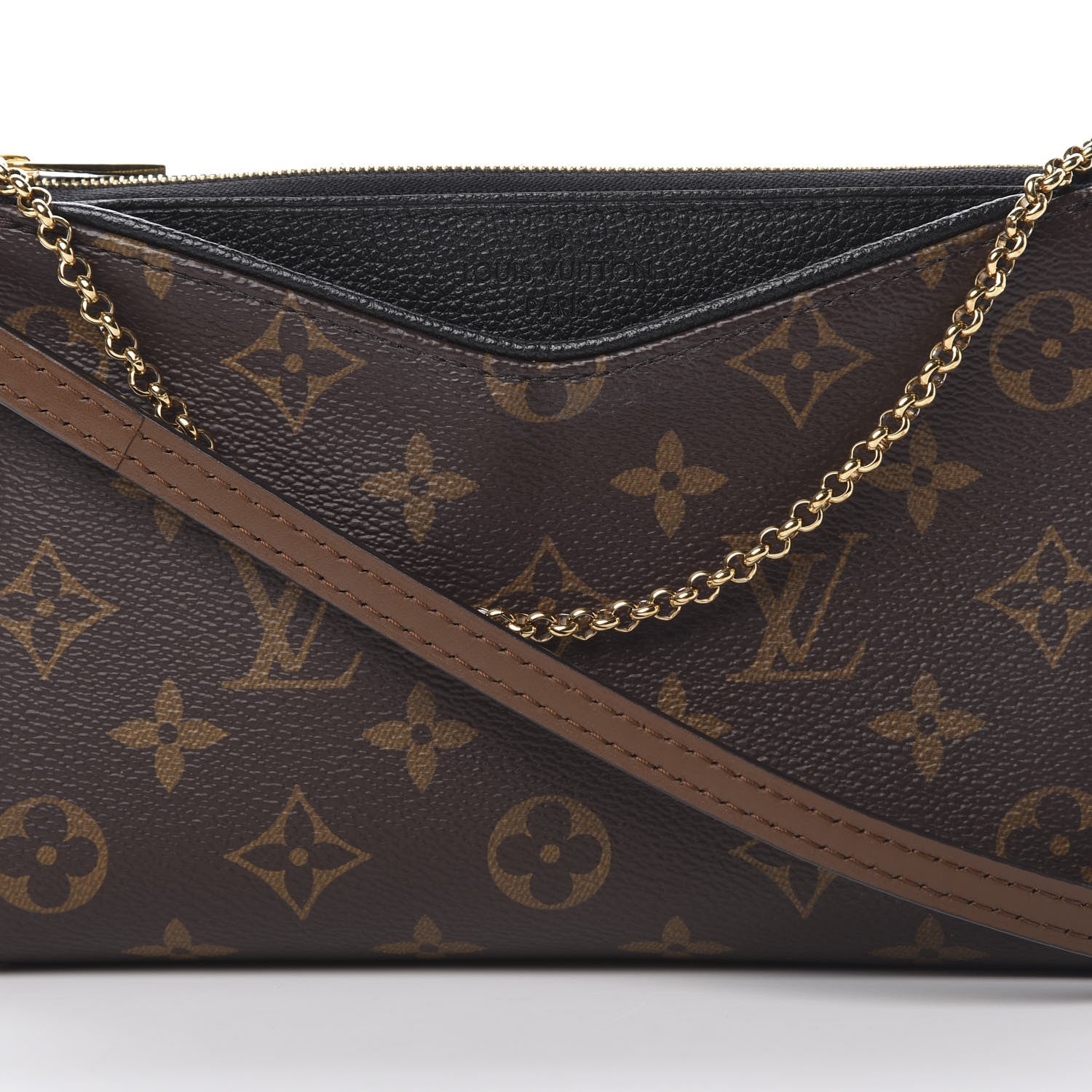 Louis Vuitton Monogram Pallas Clutch Black 9 of 12