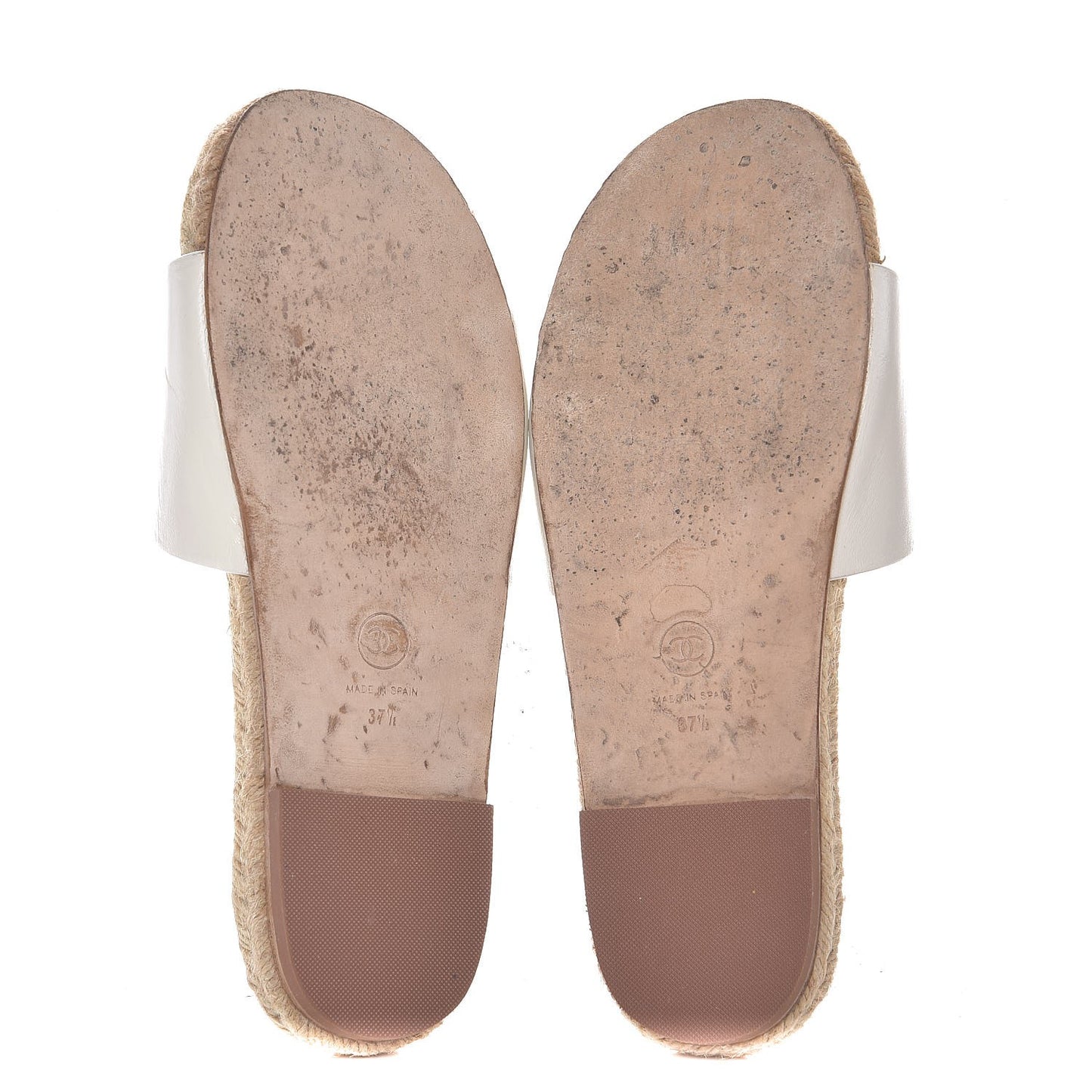 Calfskin Gripoix CC Espadrille Sandals 37.5 White
