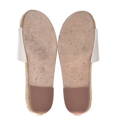 Chanel Calfskin Gripoix CC Espadrille Sandals 37.5 White 7 of 11