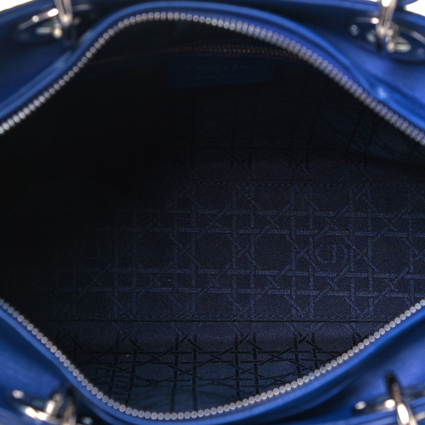 Lambskin Cannage Large Lady Dior Blue