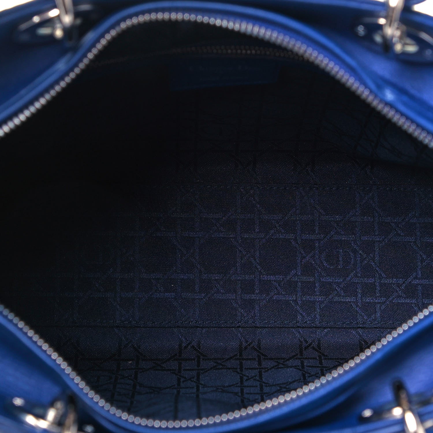 Christian Dior Lambskin Cannage Large Lady Dior Blue 4 of 8