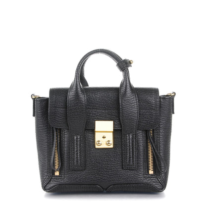 3.1 Phillip Lim 3.1 Textured Calfskin Mini Pashli Satchel Black 1 of 7