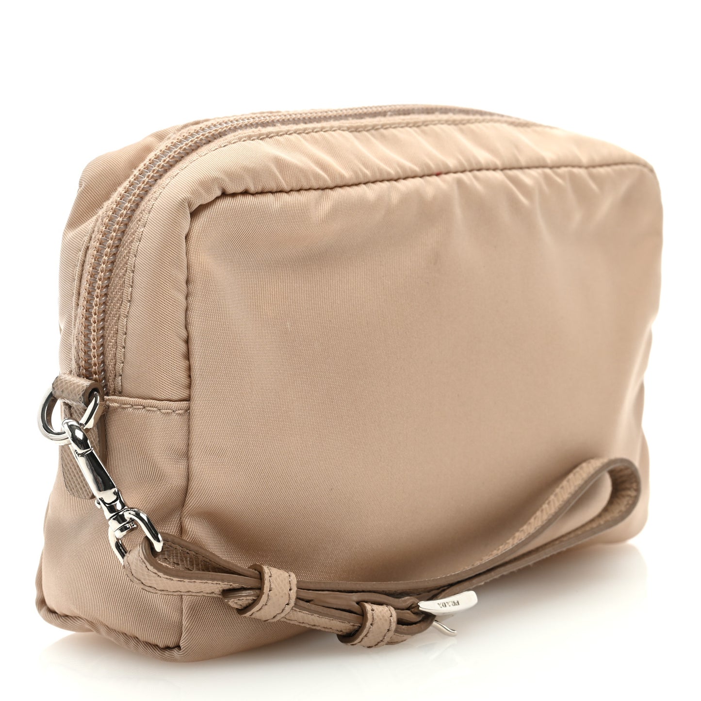 Tessuto Nylon Saffiano Wristlet Cammeo