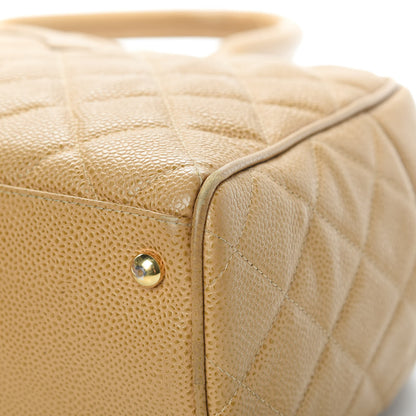 Chanel Caviar Quilted Large Bowler Bag Beige 10 of 20