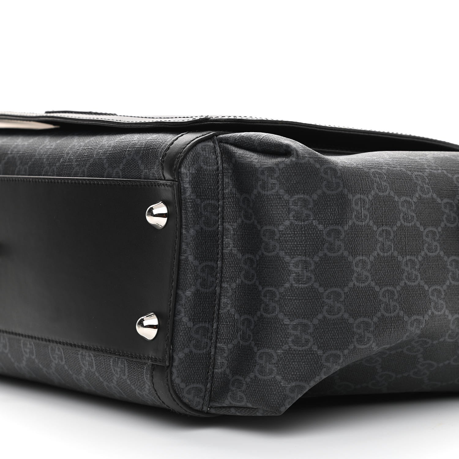 Gucci GG Supreme Monogram Web Messenger Diaper Bag Black Grey 10 of 10