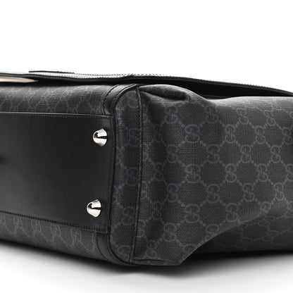 Gucci GG Supreme Monogram Web Messenger Diaper Bag Black Grey 10 of 10