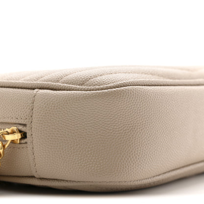 Saint Laurent Grain De Poudre Matelasse Monogram Mini Lou Camera Bag Dark Beige 9 of 11