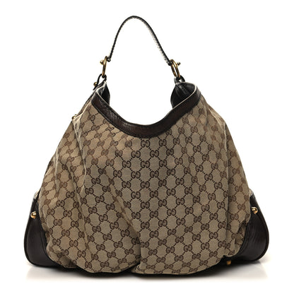 Gucci Monogram Large Jockey Hobo Dark Brown 1 of 12