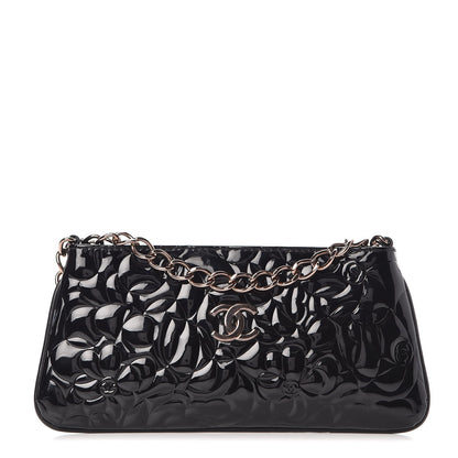 Chanel Patent Camellia Embossed Pochette Black 1 of 7