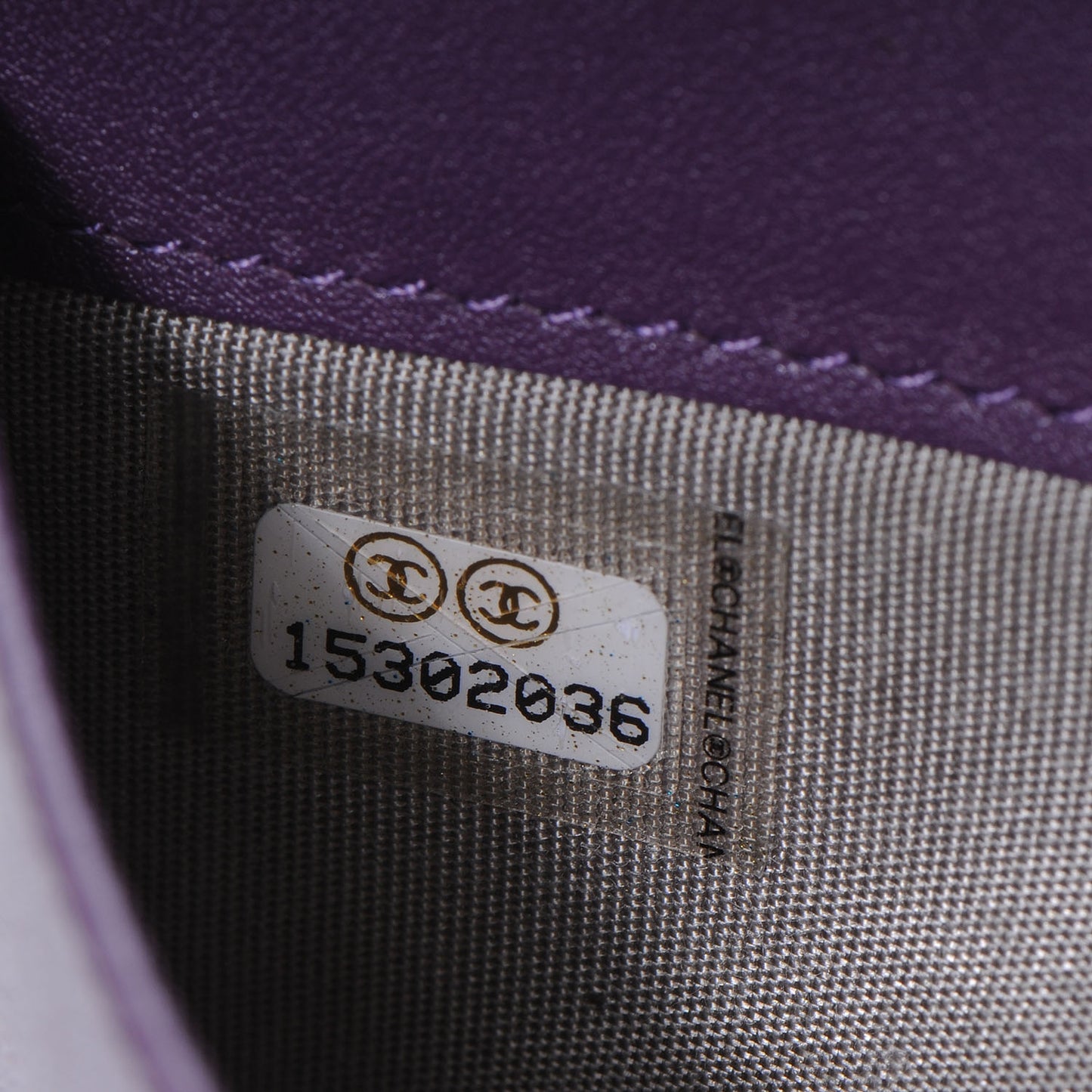 Patent Quilted Yen Wallet Purple