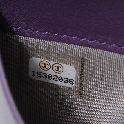 Chanel Patent Quilted Yen Wallet Purple 7 of 8