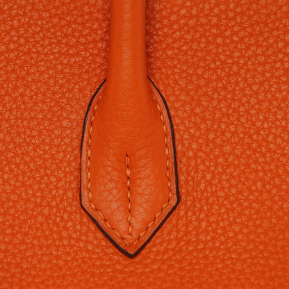 Hermes Taurillon Clemence Birkin 40 Orange 10 of 26