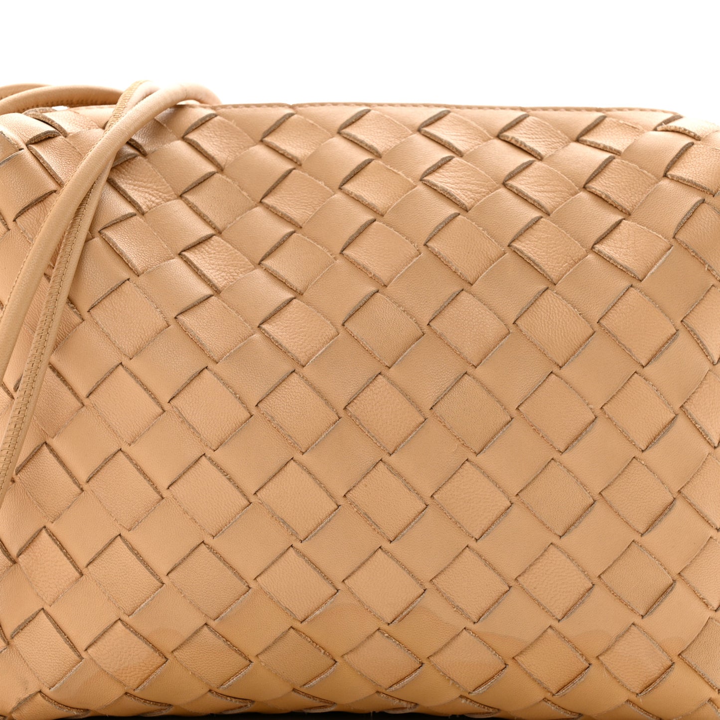 Nappa Intrecciato Small Loop Camera Bag Almond
