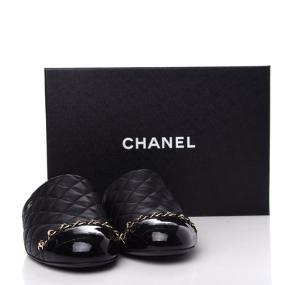 Chanel Lambskin Quilted Chain Mules 39 Black 11 of 11