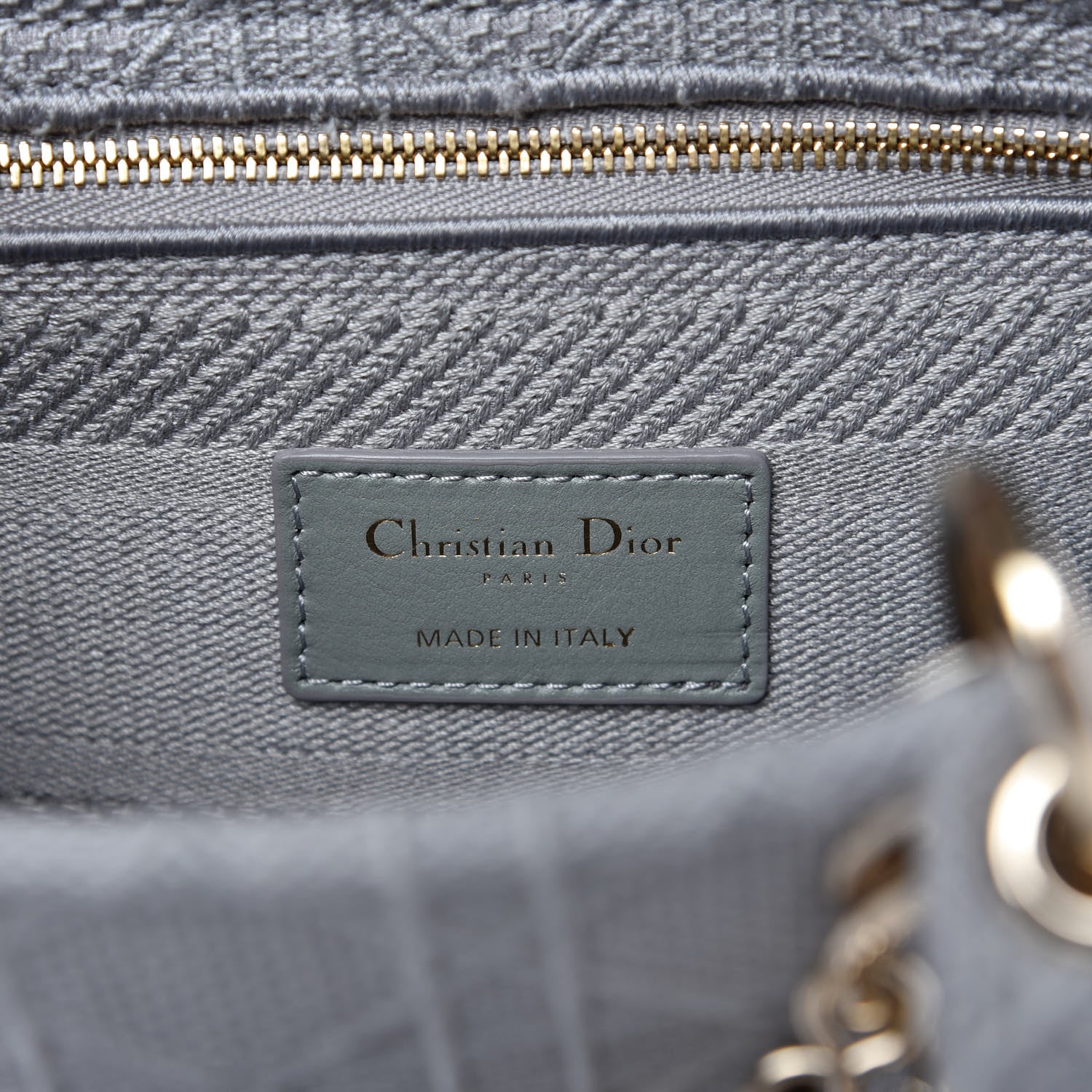 Christian Dior Canvas Embroidered Cannage Medium Lady D-Lite Gray 8 of 11