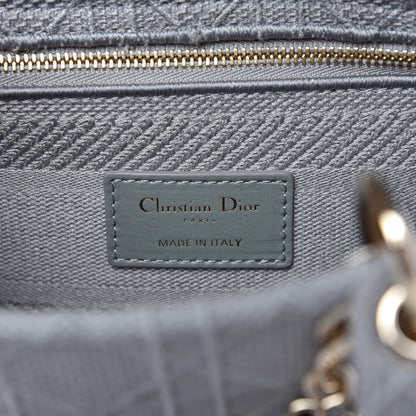 Christian Dior Canvas Embroidered Cannage Medium Lady D-Lite Gray 8 of 11
