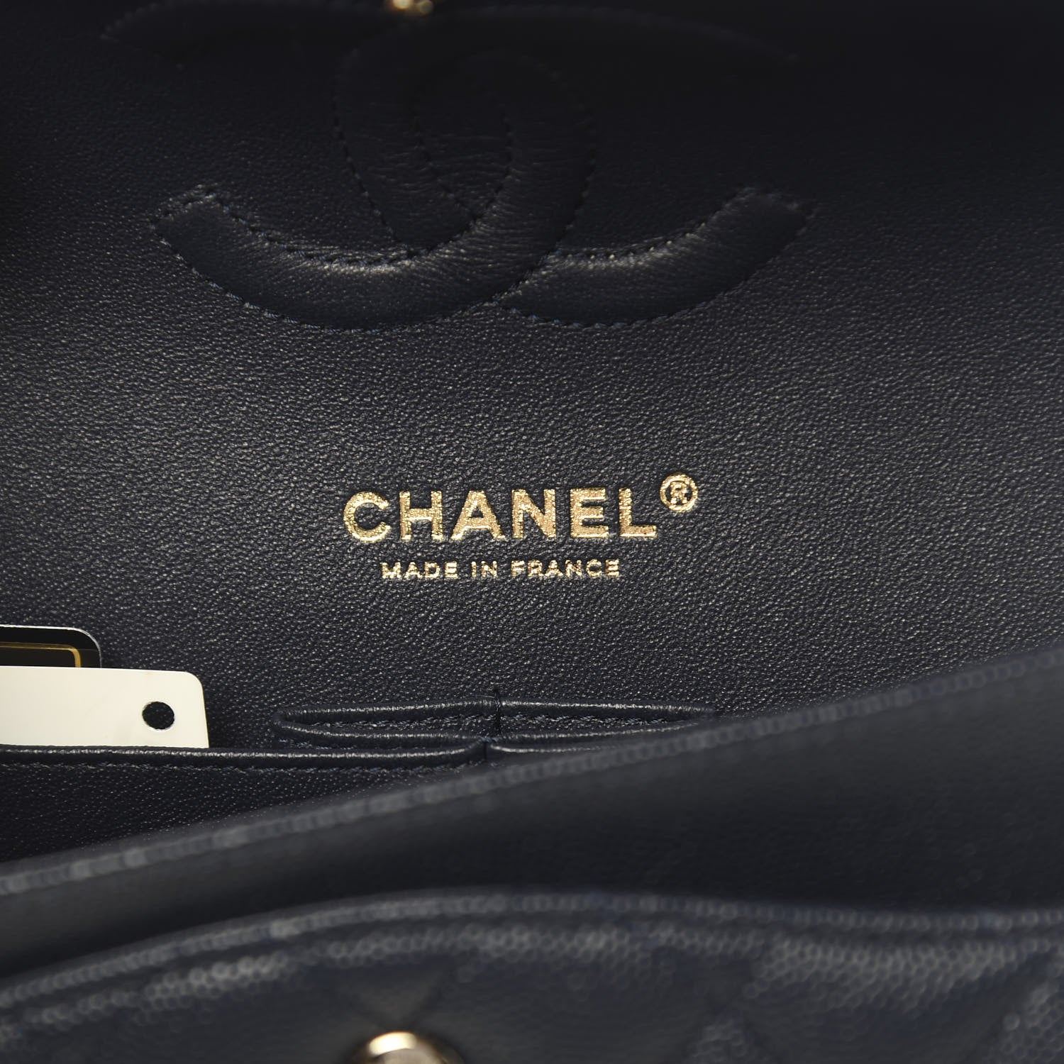 Chanel Caviar Quilted Medium Double Flap Navy 6 of 11