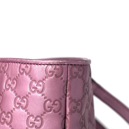 Gucci Metallic Soft Guccissima Large Heart Bit Charm Top Handle Tote Fresia Rose 19 of 22