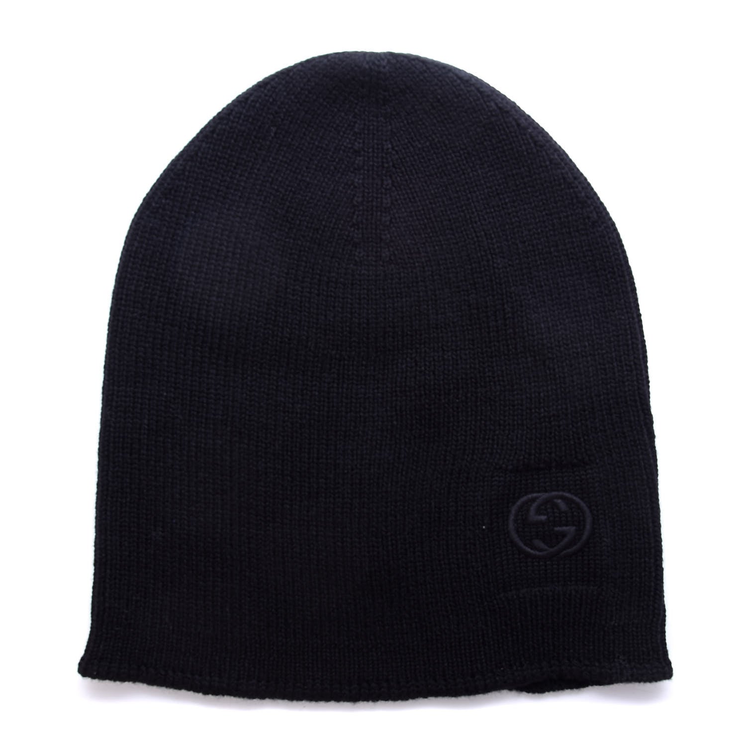 Gucci Wool Tricot Interlocking G Simple GG Beanie Hat M Midnight Blue 1 of 3