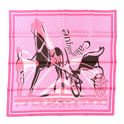 Hermes Silk Caleche Elastique Scarf 90 Rose Vif Marron 1 of 5