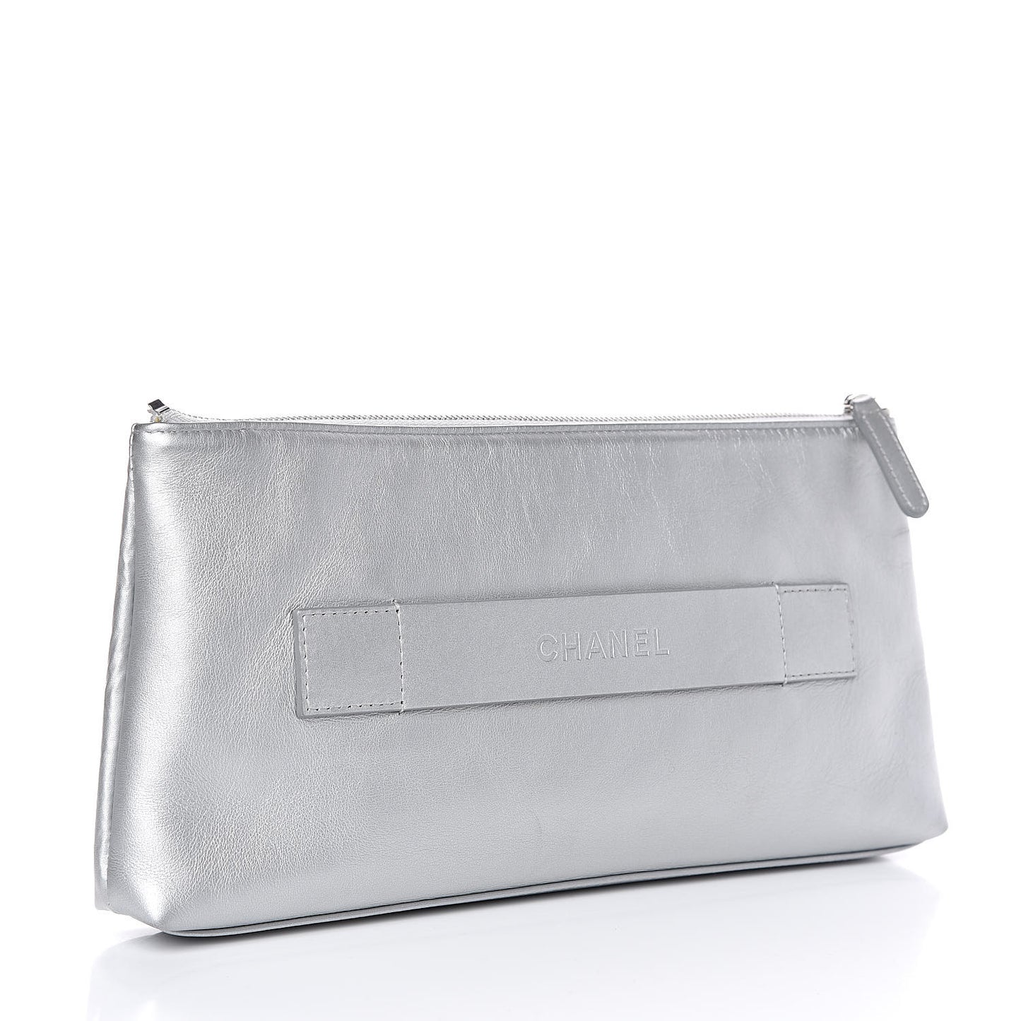 Metallic Calfskin Keyboard Pouch Silver