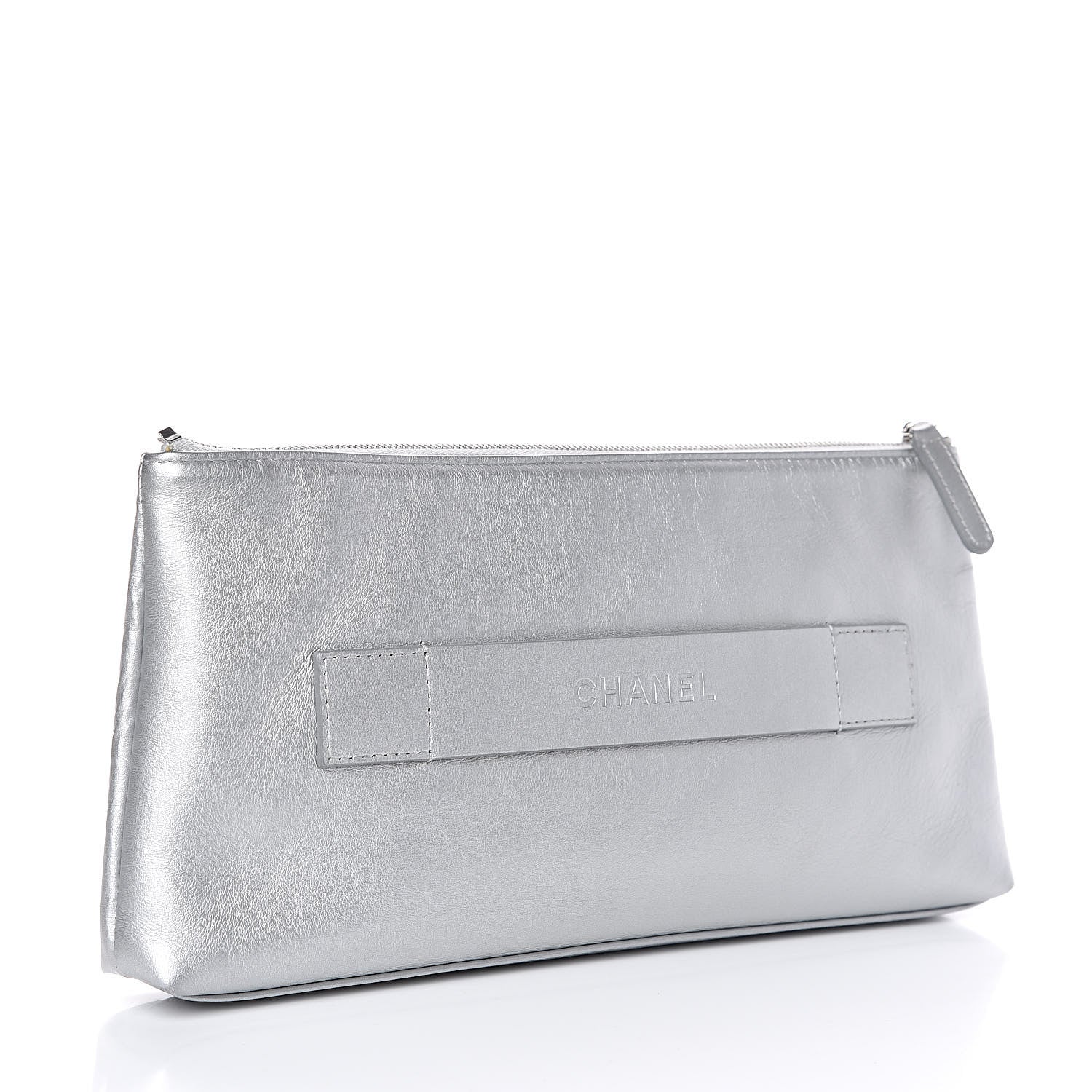 Chanel Metallic Calfskin Keyboard Pouch Silver 3 of 11