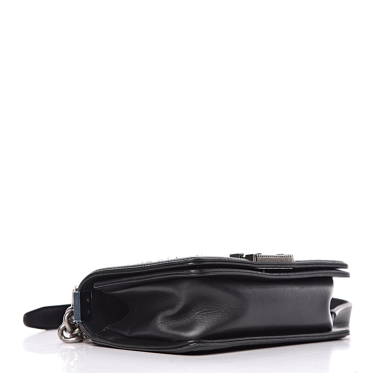 Tweed Calfskin Small Boy Flap Black