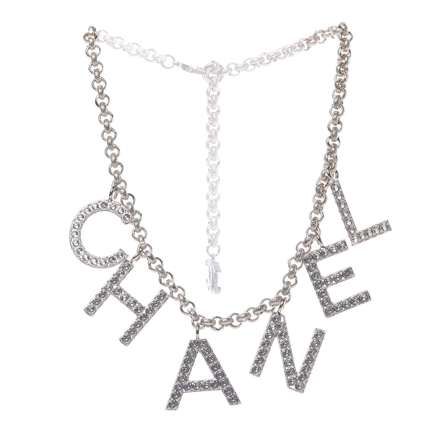 Crystal City of Lights Letter Chain Necklace Gold
