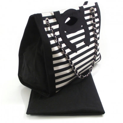 Chanel CC Striped Large Shopping Tote 3 of 12