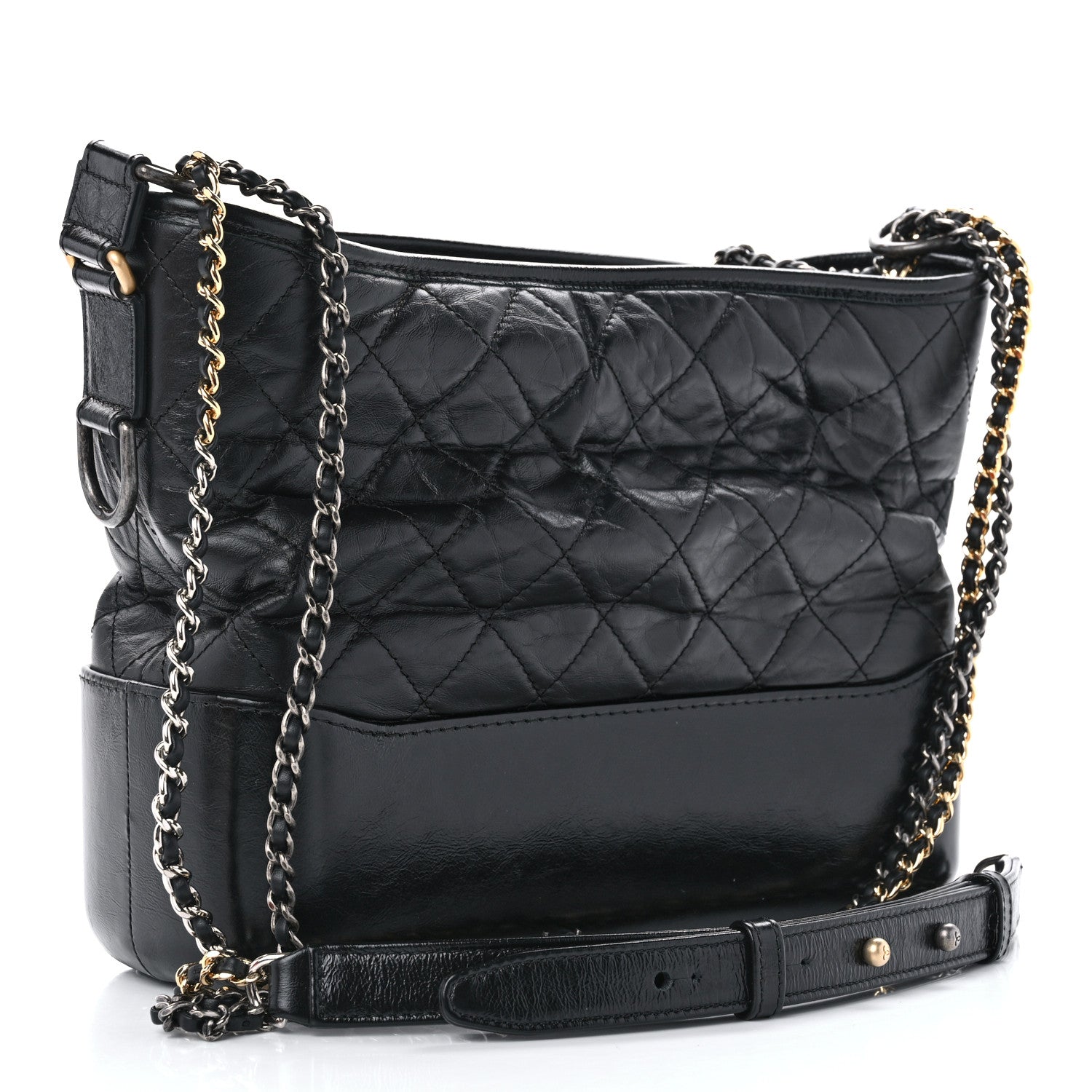 Chanel Aged Calfskin Quilted Medium Gabrielle Hobo Black 3 of 11